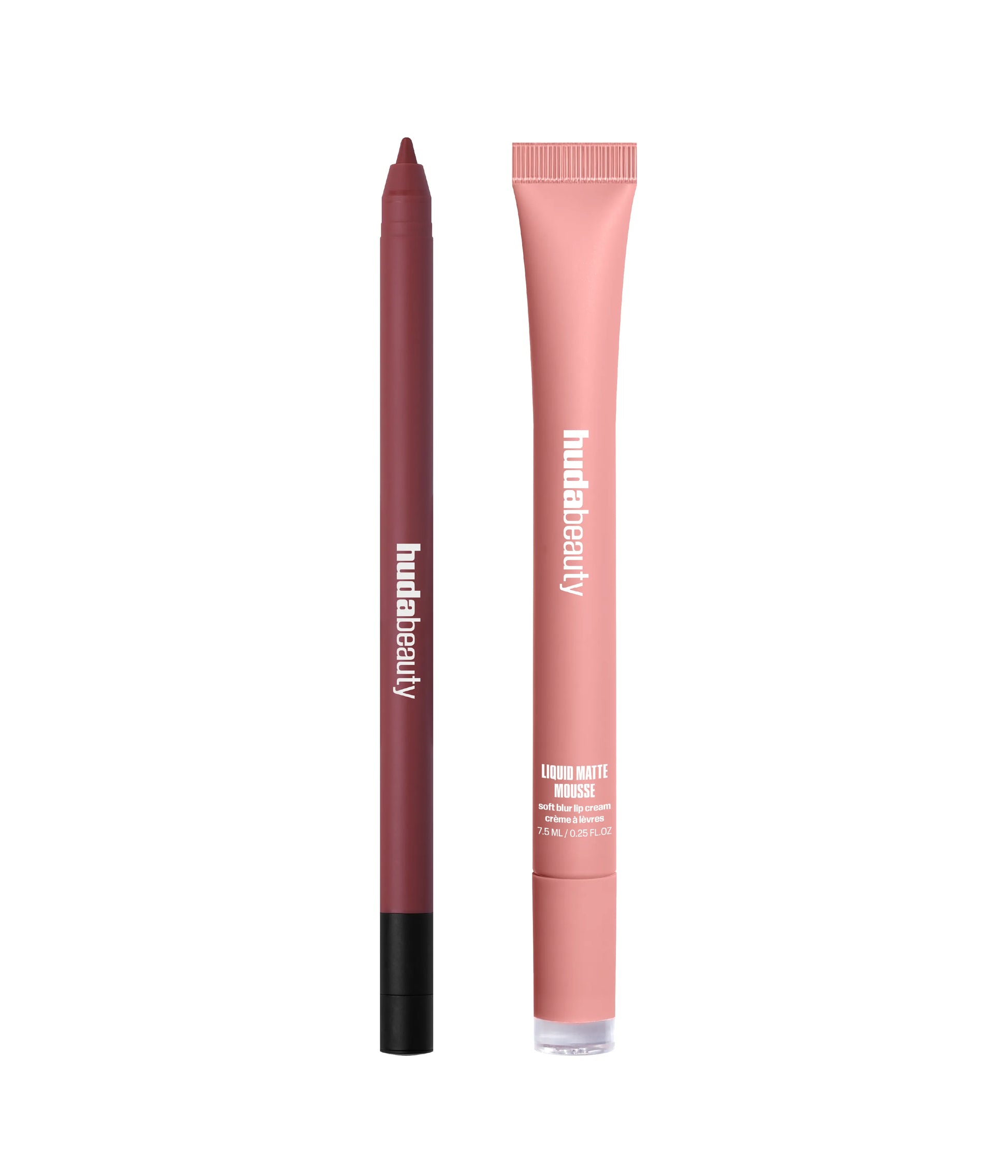 Liquid Matte Mousse in Baby Pink paired with Lip Contour 2.0 in Deep Rose.