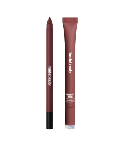 Berry Brown Liquid Matte Mousse paired with Very Berry Lip Contour 2.0.