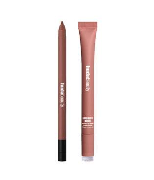 Bombshell Pinky Brown Liquid Matte Mousse paired with Warm Brown Lip Contour 2.0.