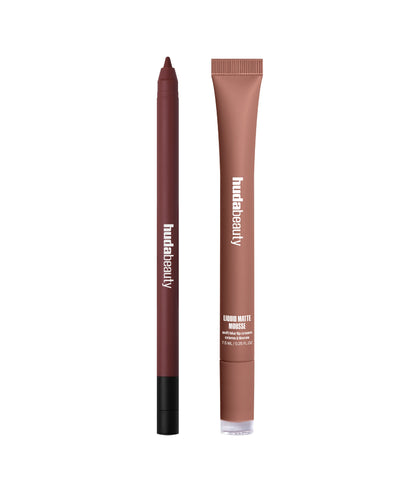 Mocha Mauve Liquid Matte Mousse paired with Very Berry Lip Contour 2.0.