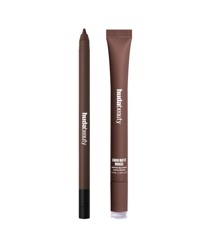 Rich Brown Liquid Matte Mousse paired with Rich Brown Lip Contour 2.0.
