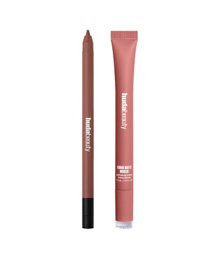 Rosy Nude Liquid Matte Mousse paired with Warm Brown Lip Contour 2.0.