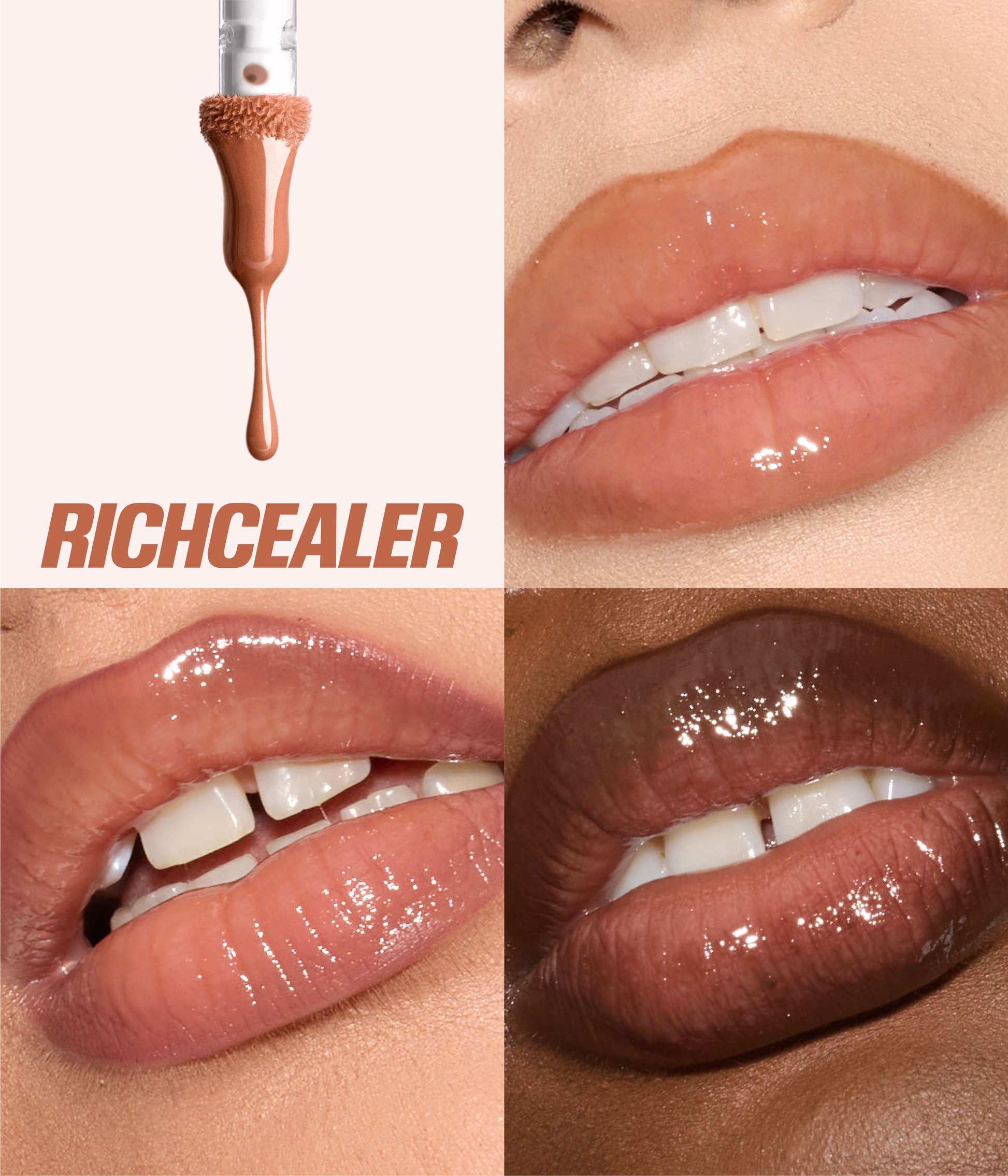 FAUX FILLER Extra Shine Lip Gloss - RichCealer shade comparison