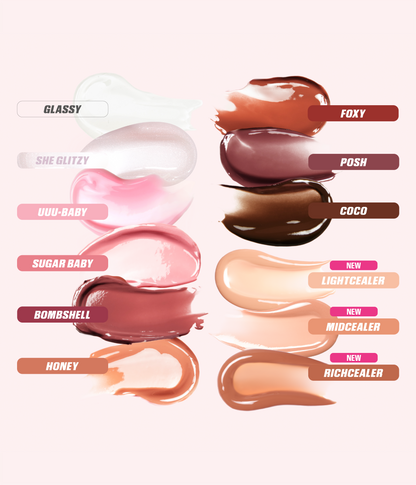 FAUX FILLER Extra Shine Lip Gloss shade swatches collection