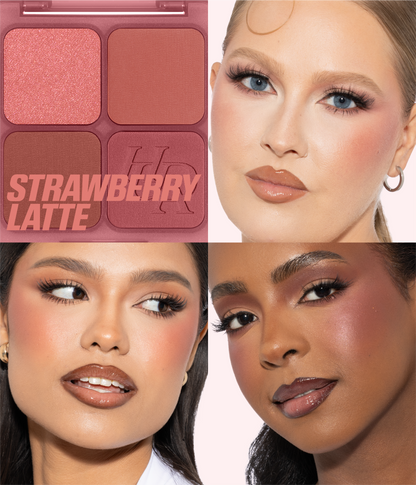 Blush Filter Blurring Blushlighters Palette Strawberry Latte shade comparison