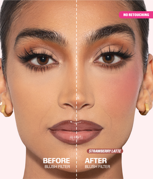Blush Filter Liquid Blush -  Strawberry Latte Before and After 