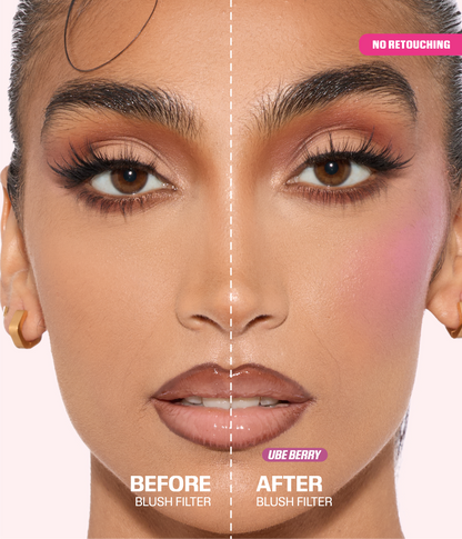 Blush Filter Liquid Blush - Ube Berry Before and After 