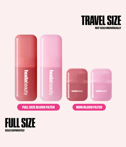 Baby Blush Mild Mocktail Duo Kit full size blush filter compared with mini blush filter travel size 