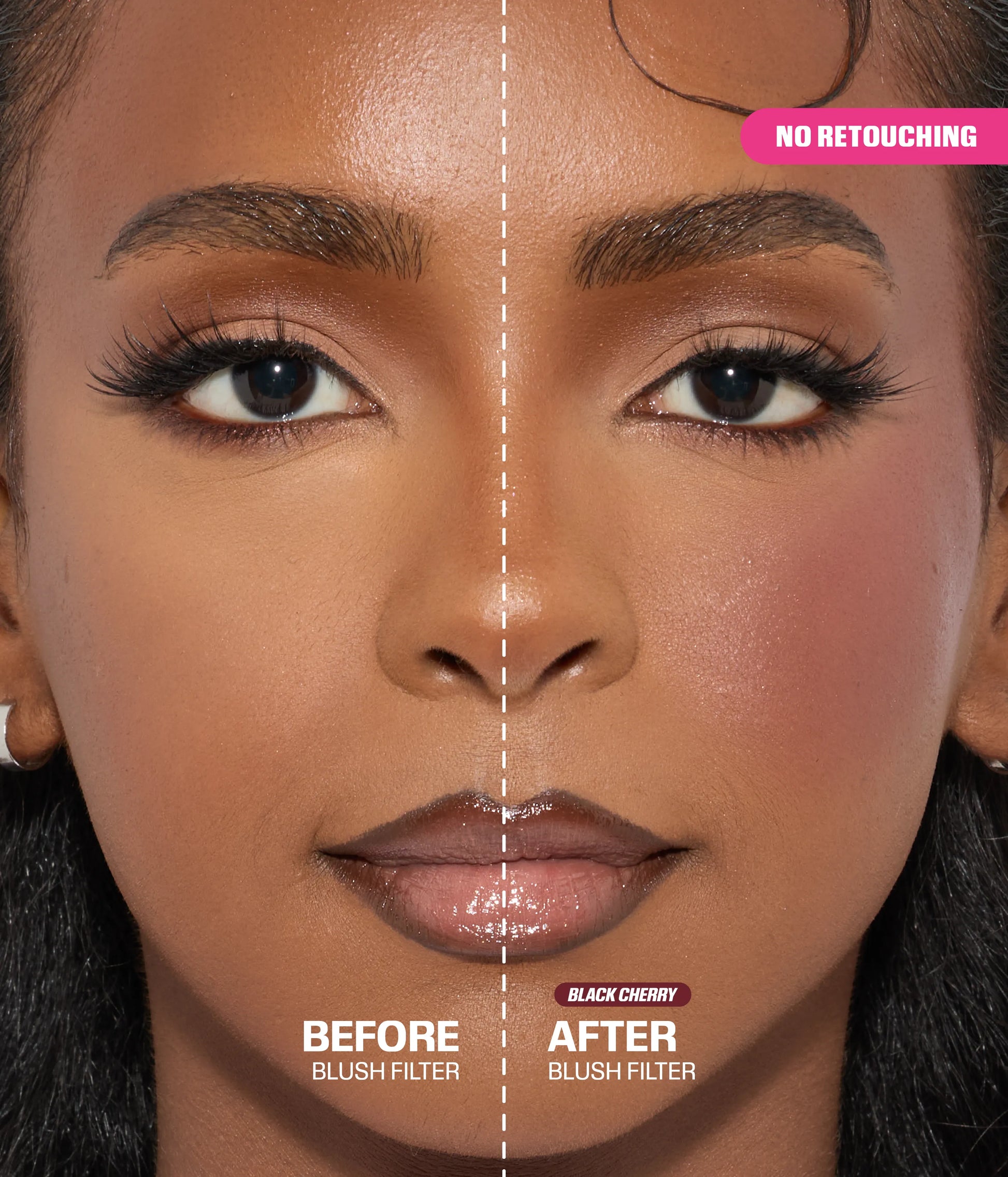 Blush Filter Liquid Blush - BLACK CHERRY Before and After 