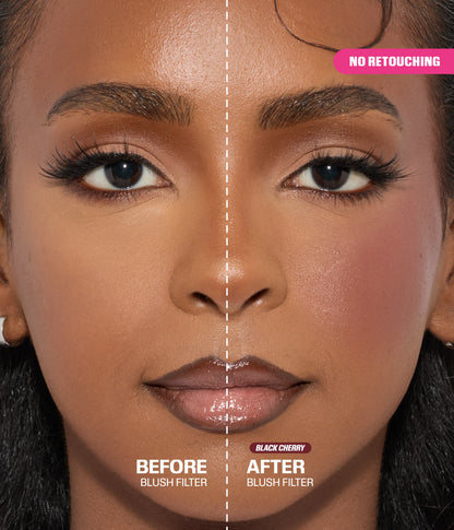 Blush Filter Liquid Blush - BLACK CHERRY Before and After 