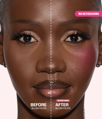 Blush Filter Liquid Blush - INTENSE GUAVA Before and After 