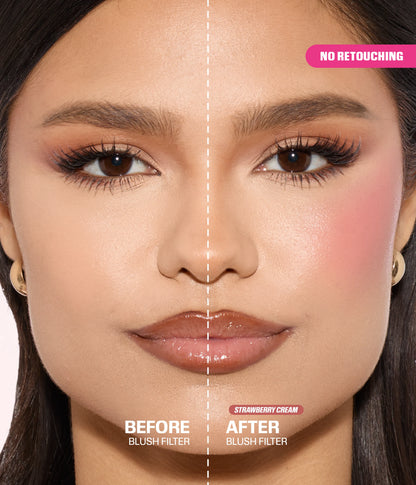 Blush Filter Liquid Blush - STRAWBERRY CREAM Before and After 