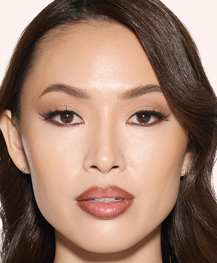 Model with concealer applied before using Easy Bake Pressed Powder