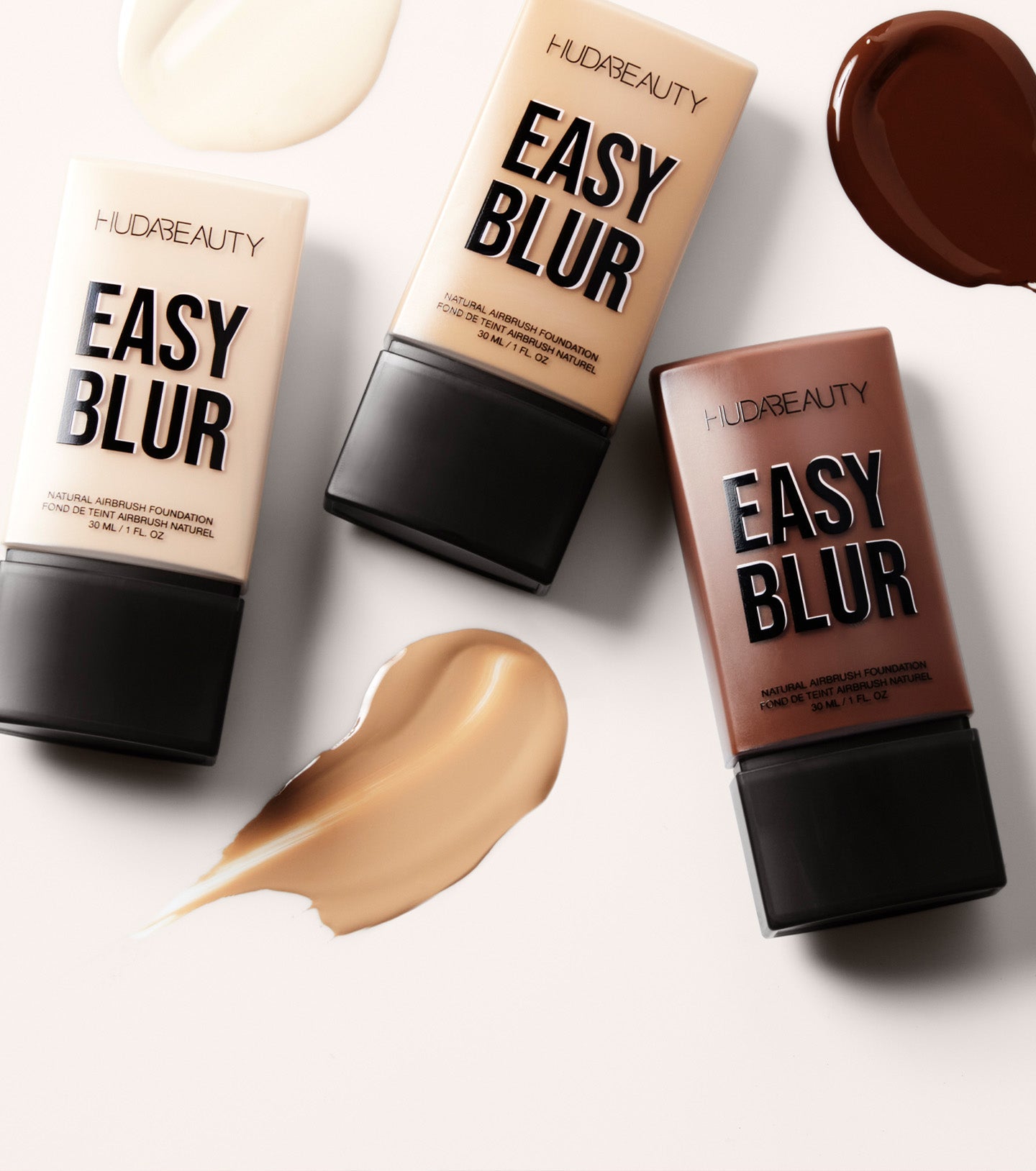 Easy Blur Foundation swatches showing two shade textures