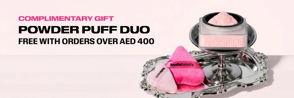 Free Powder Puff Duo with all orders over AED 400