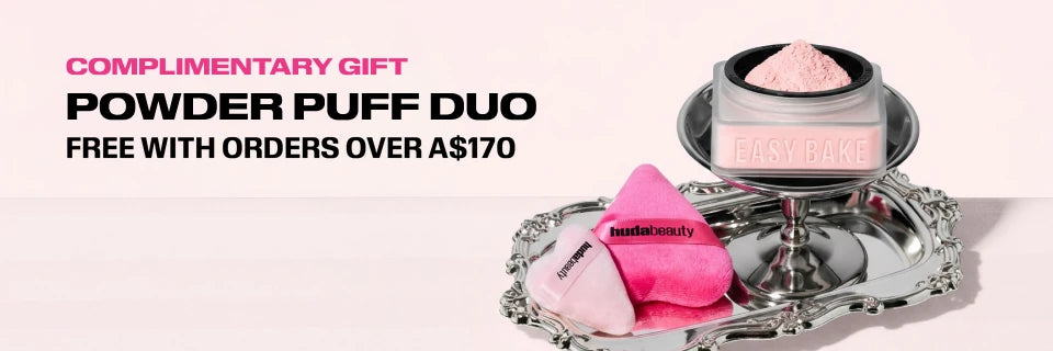 Free Powder Puff Duo with all orders over A$170