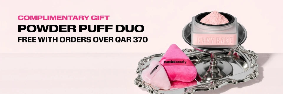 Free Powder Puff Duo with all orders over QAR 370