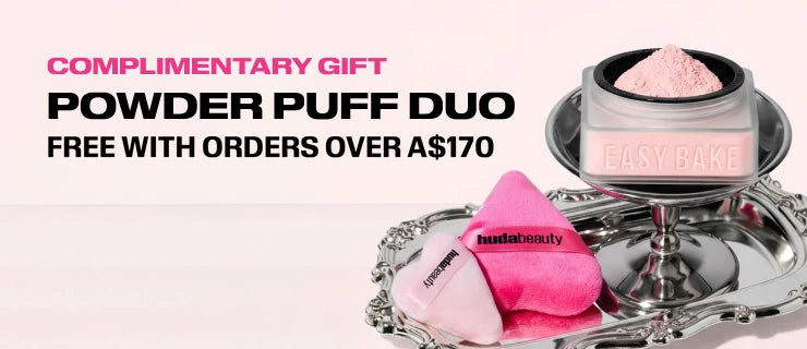 Free Powder Puff Duo with all orders over A$170