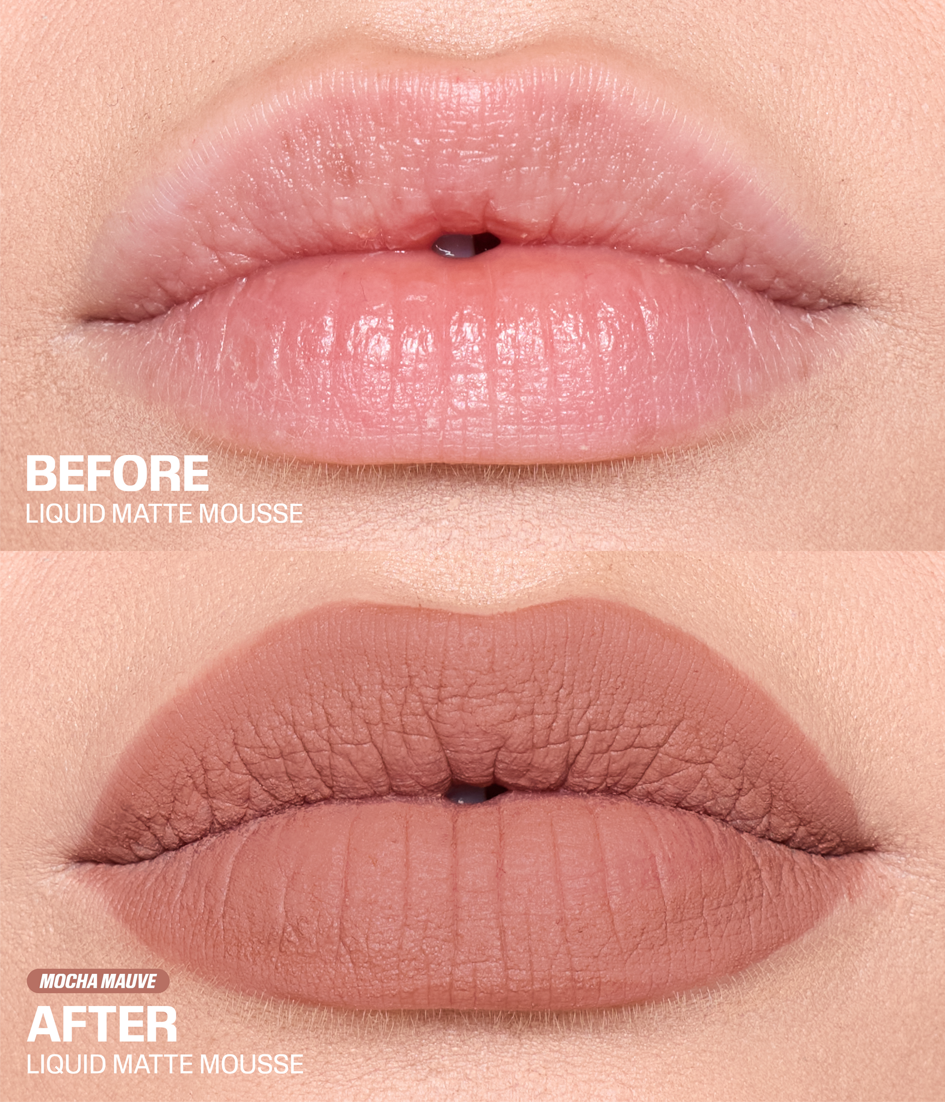 Liquid Matte Mousse - Mocha Mauve Shade - Before & After