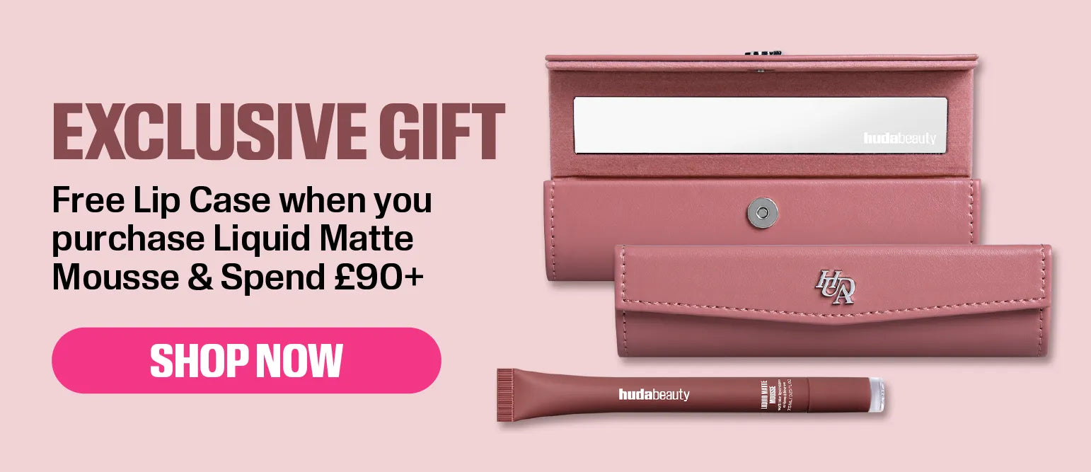 Liquid Matte Mousse lipstick with free lip case Exclusive Gift promotional banner.