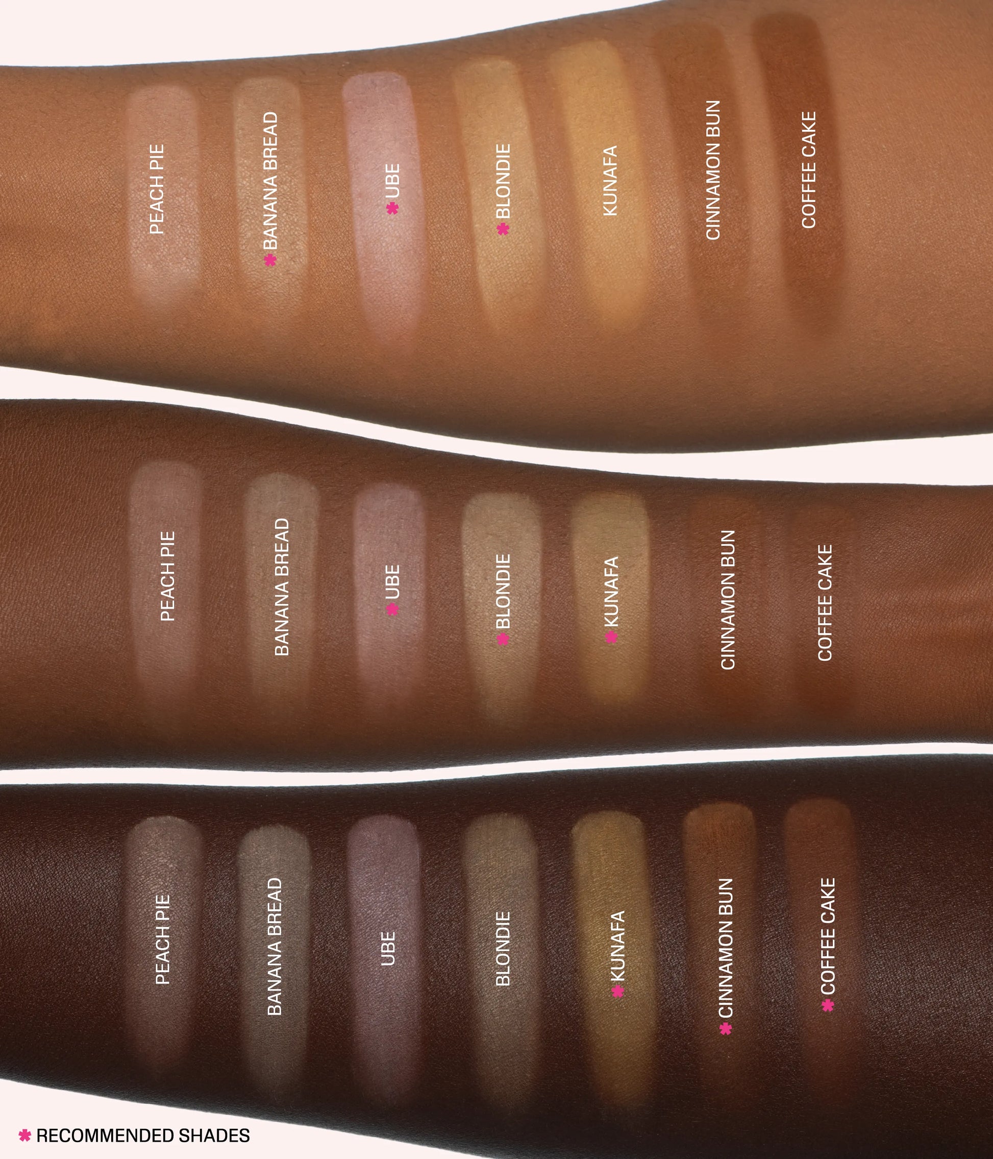 Easy Bake Loose Baking & Setting Powder - Coffee Cake, Blondie, Kunafa, Cinnamon Bun- Hand Swatch