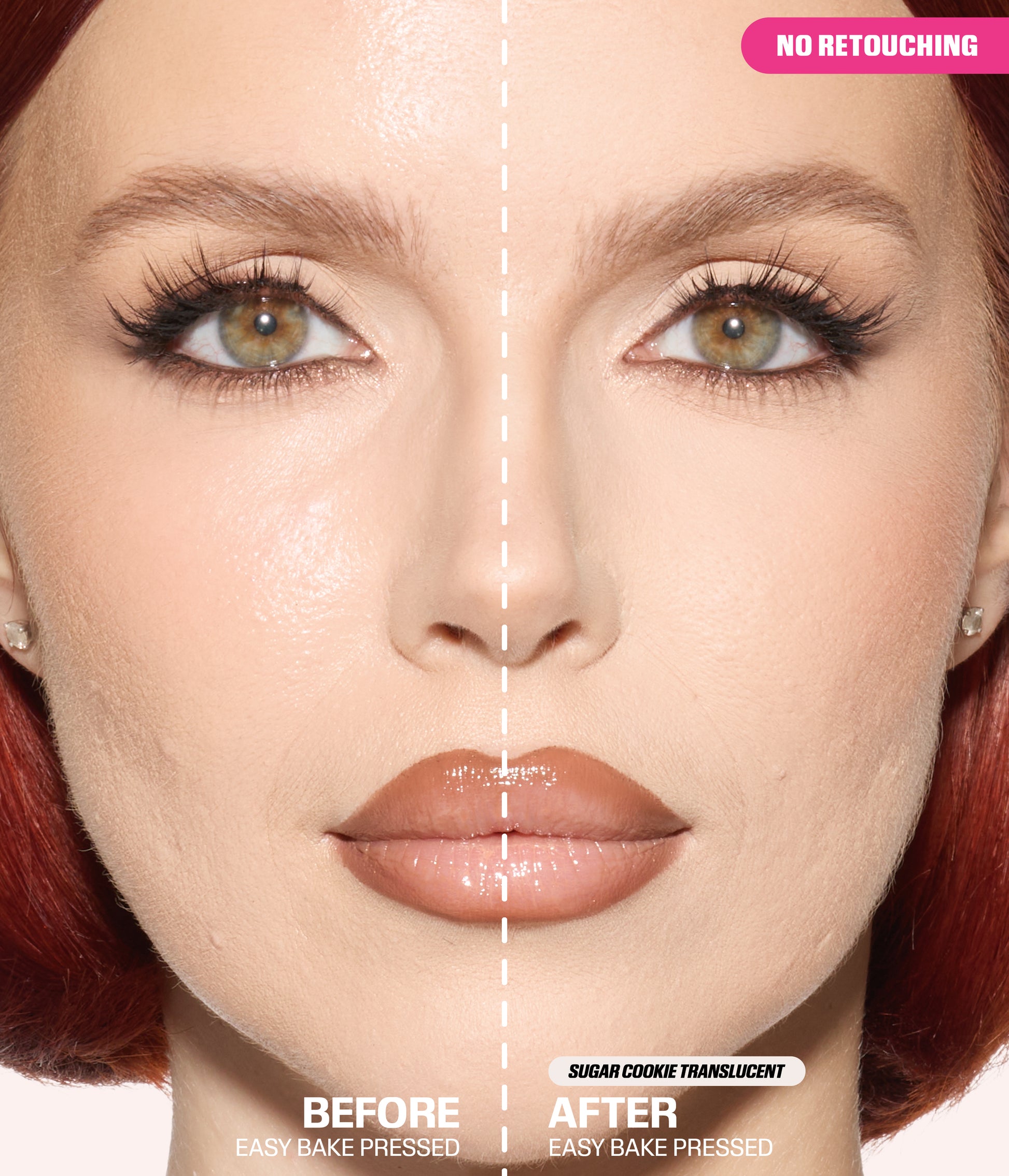 Easy Bake Pressed Powder Sugar Cookie Translucent before and after results with no retouching