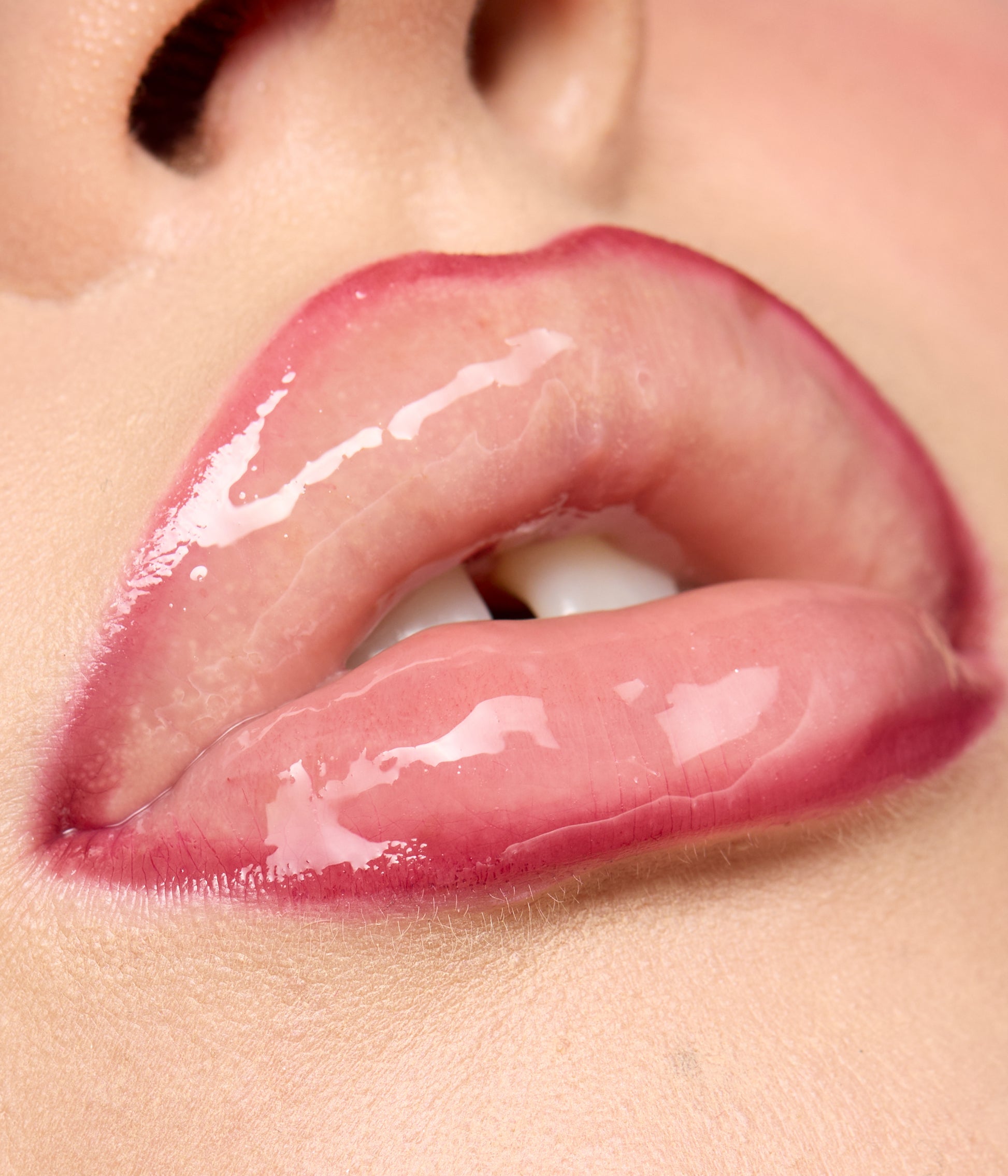 Habibti Rosy Pink Lip Duo 2026 lip contour stain on lips