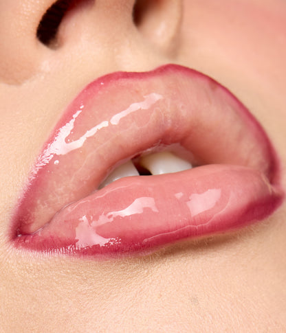 Habibti Rosy Pink Lip Duo 2026 lip contour stain on lips