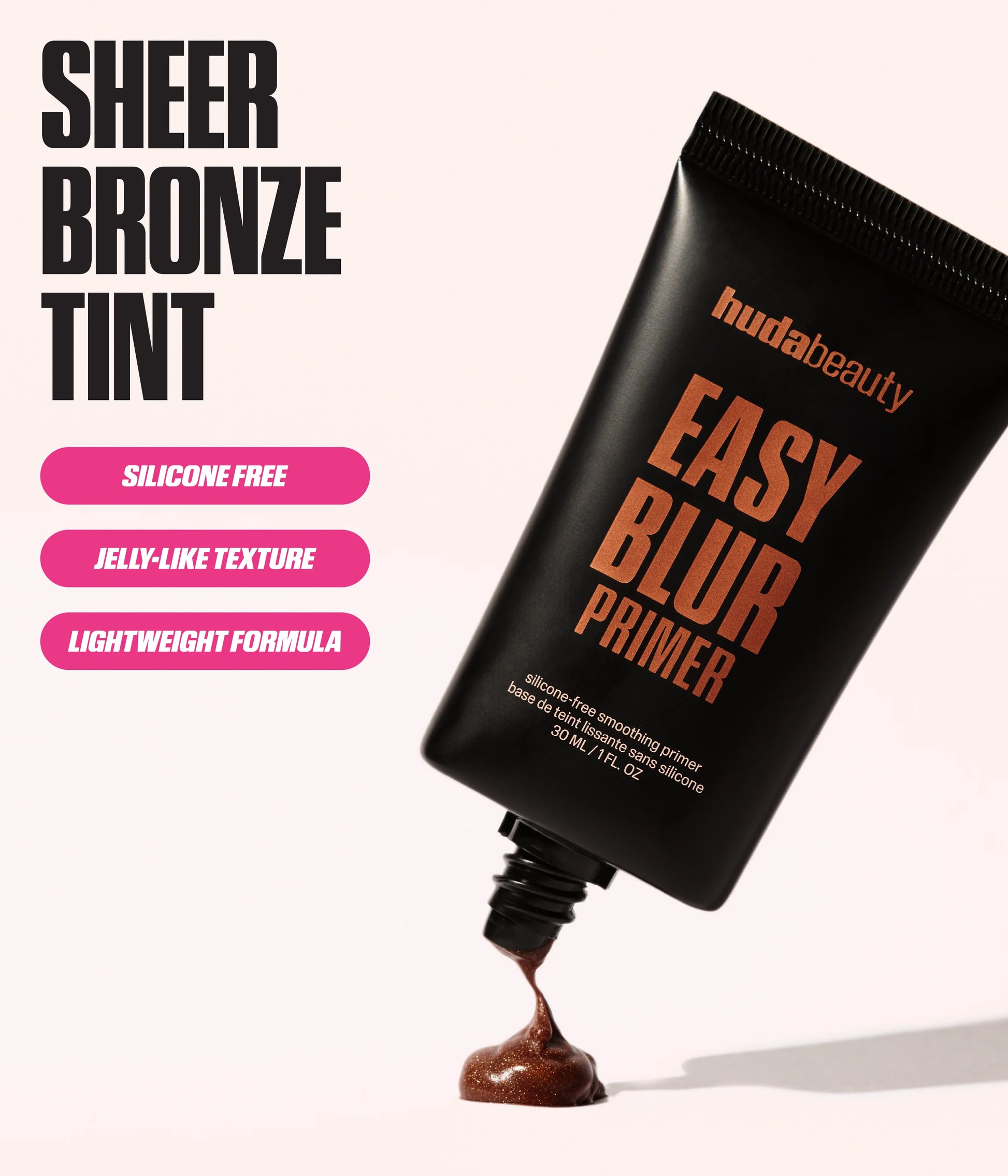 Easy Blur Primer – Bronze Fudge. Sheer Bronze Tint. Silicone Free. Jelly-Like Texture. Lightweight Formula.