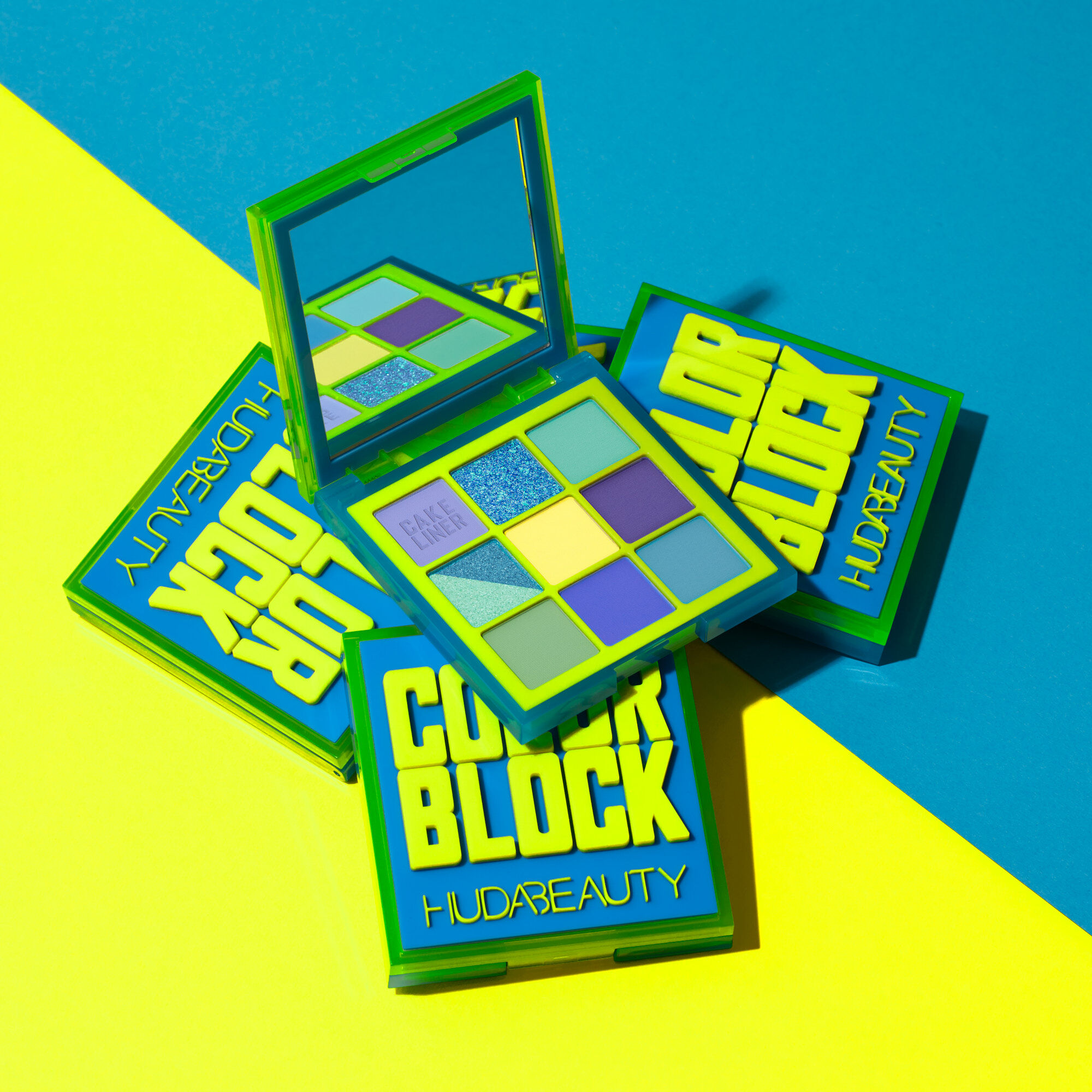 Huda Beauty Colour Block Obsessions Palette: Blue & Green In White